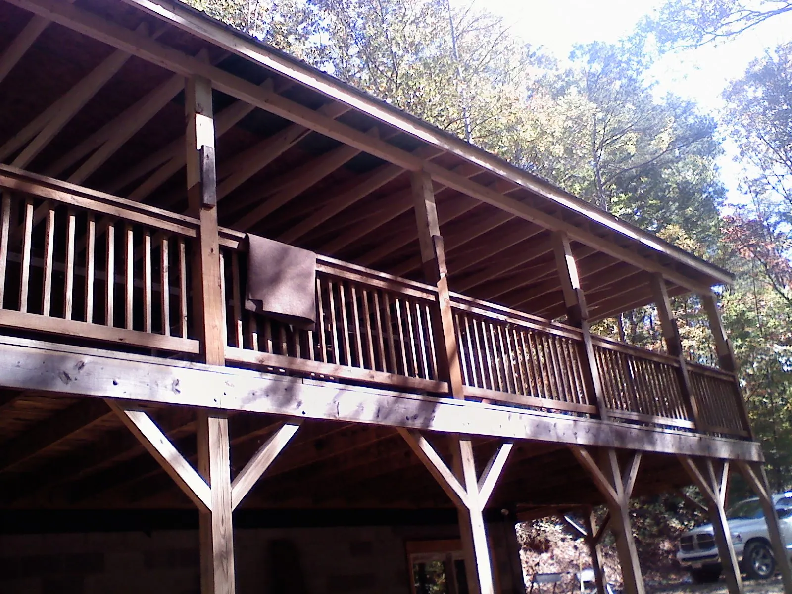 Timber framing under a new elevated porch and deck — Roof Leak Repair in Odell by Roofing Brothers